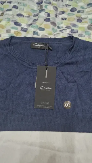 Maglione Clayton Uomo Blu Bianco Bordeaux XXL