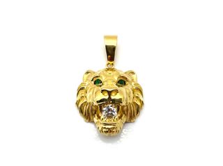 colgante oro 18k con piedra con esmeralda