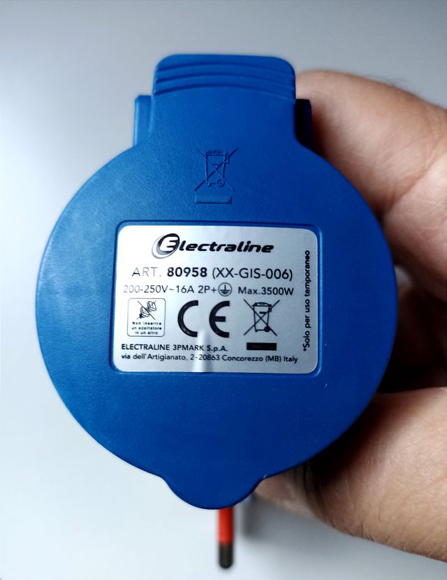 Electraline 80958 Adattatore Camper da 16A a IEC 