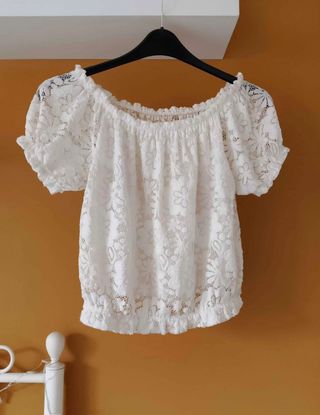 Top encaje blanco talla única