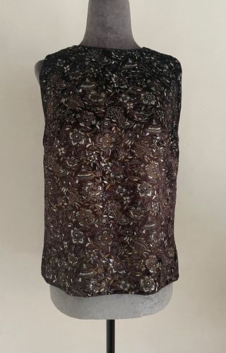 Top terciopelo vintage floral 