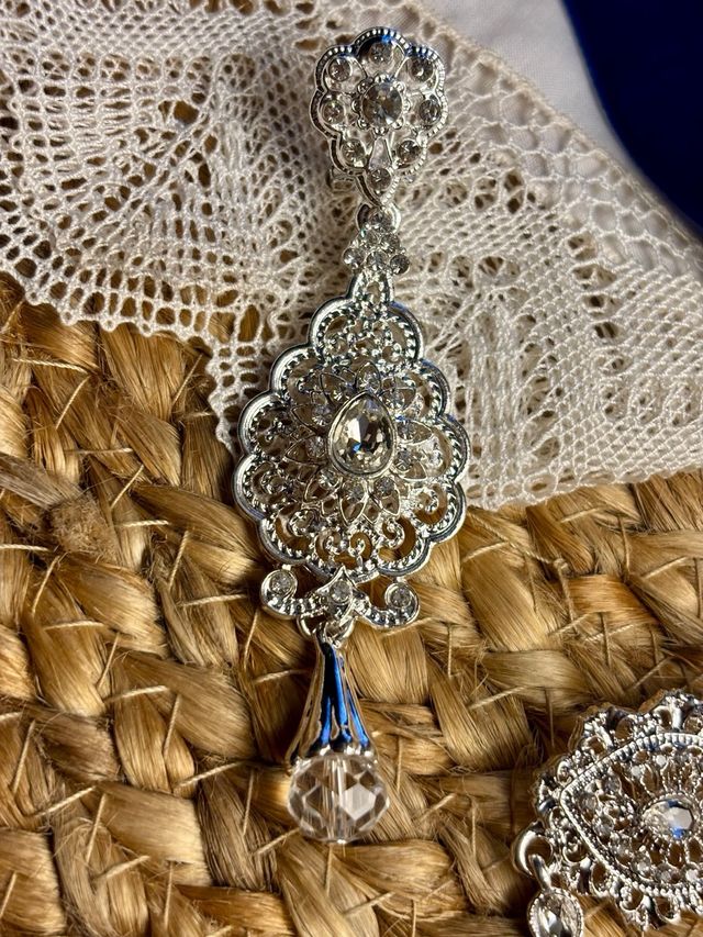 Aderezo Fallera plateado Alicantina Castellonera