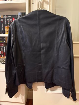Chaqueta Cuero Mujer Massimo Dutti Negra