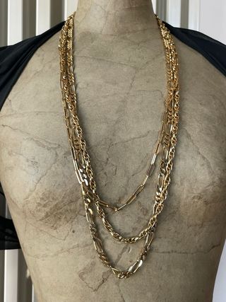 Collana Monet 3 fili dorata vintage
