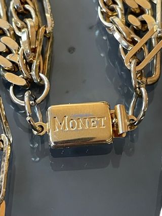 Collana Monet 3 fili dorata vintage