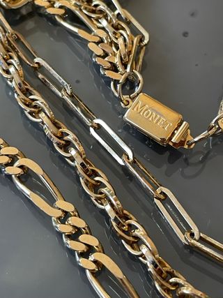 Collana Monet 3 fili dorata vintage