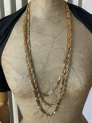 Collana Monet 3 fili dorata vintage