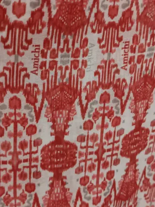 Pañuelo Amichi Mujer Beige y Rojo. 