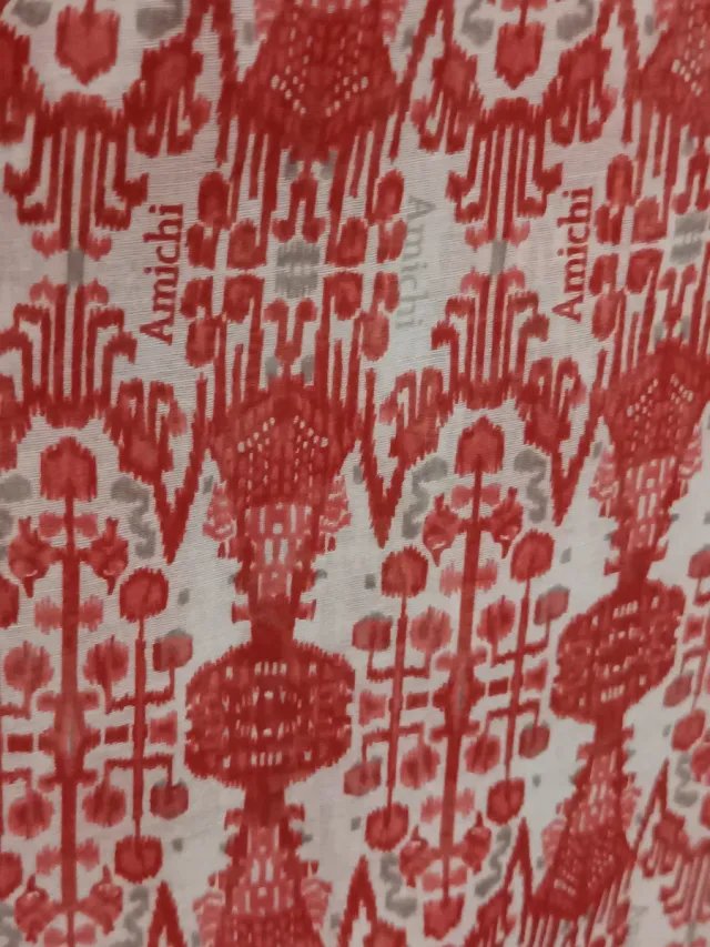 Pañuelo Amichi Mujer Beige y Rojo. 