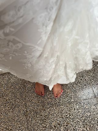 Vestido blanco encaje mujer