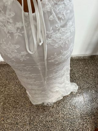 Vestido blanco encaje mujer