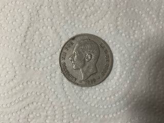 Moneda 5 Pesetas Alfonso XII 1885