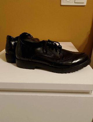 Zapatos Oxford Negros Mujer