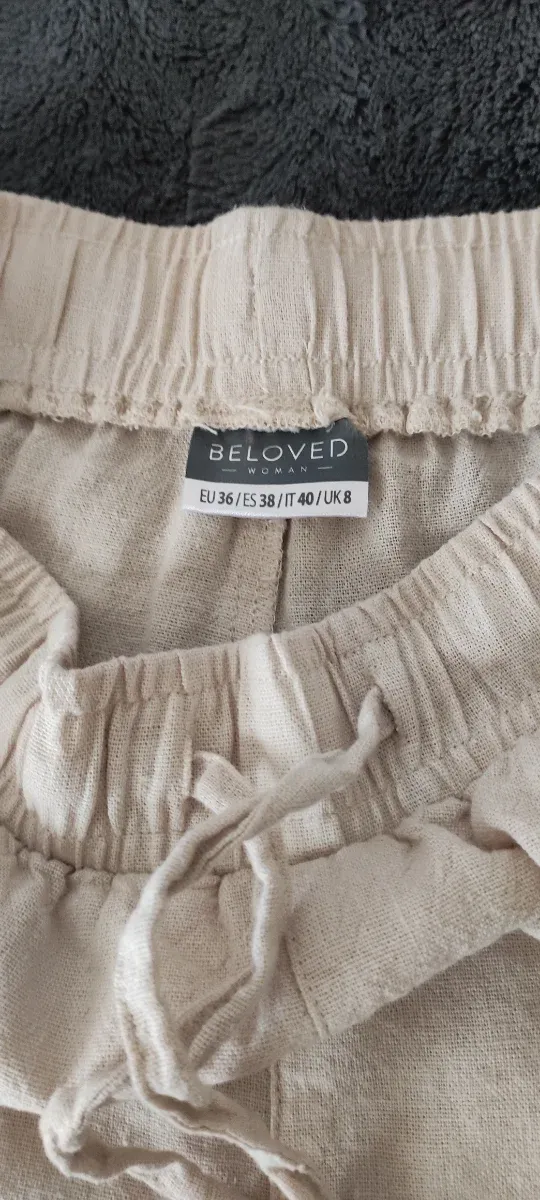 Pantalón corto beige mujer, nuevo sin usar