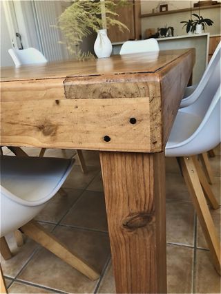 Mesa rústica madera maciza estilo mexicano