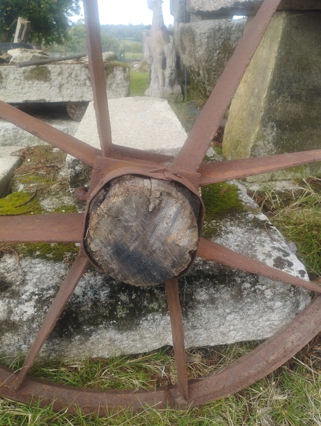 Par Ruedas Hierro Carro Antiguo Radios Planos 81cm