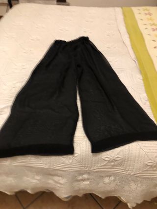 Pantaloni donna neri trasparenti in seta