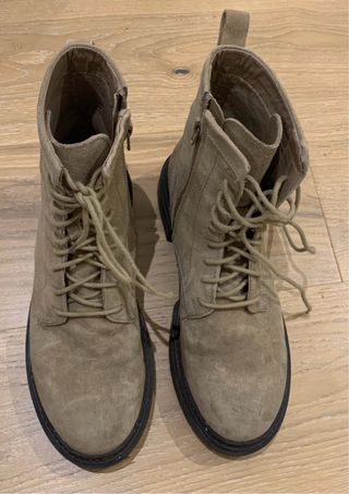 Botas Zara Piel Beige Talla 38