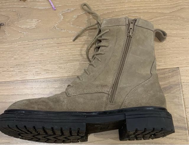 Botas Zara Piel Beige Talla 38