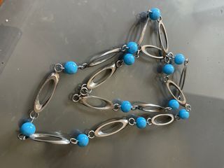 Collana vintage anni '70 vetro turchese