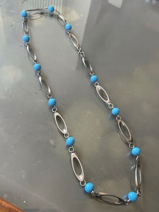 Collana vintage anni '70 vetro turchese