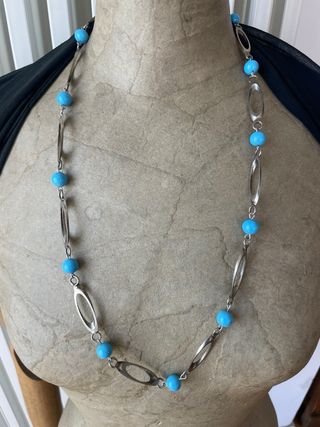 Collana vintage anni '70 vetro turchese