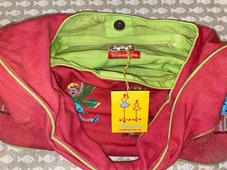 Bolso Flamenco Rojo y Verde con Dibujos