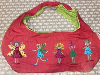 Bolso Flamenco Rojo y Verde con Dibujos