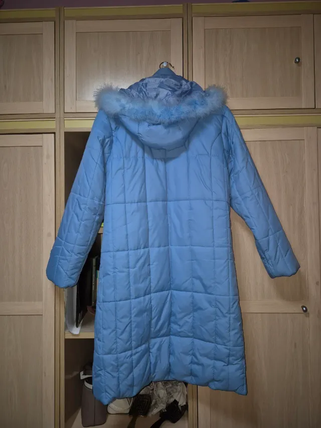 Giacca lunga blu da donna