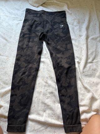 Mallas Gymshark Camuflaje Negro/Marrón