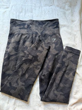 Mallas Gymshark Camuflaje Negro/Marrón
