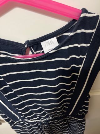 Mono Zara rayas azul y blanco