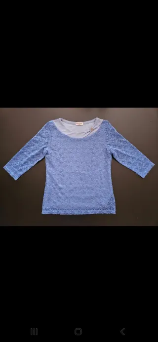 Camiseta encaje manga 3/4 mujer