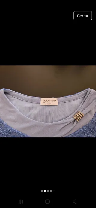Camiseta encaje manga 3/4 mujer