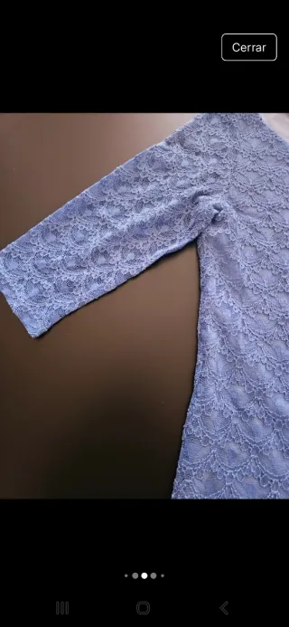 Camiseta encaje manga 3/4 mujer