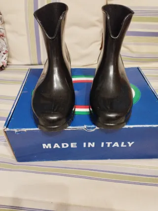 Botas de agua mujer negras usadas 1 vez