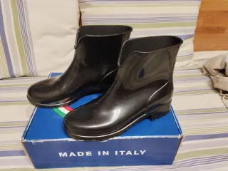 Botas de agua mujer negras usadas 1 vez