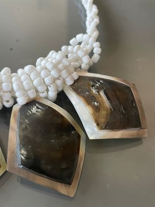 Collana Artigianale madreperla e perleVetro Bianco