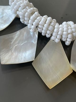 Collana Artigianale madreperla e perleVetro Bianco
