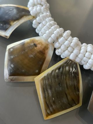 Collana Artigianale madreperla e perleVetro Bianco