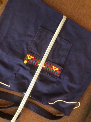 Borsa capiente fatta a mano blu