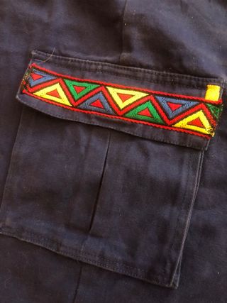 Borsa capiente fatta a mano blu