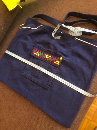 Borsa capiente fatta a mano blu