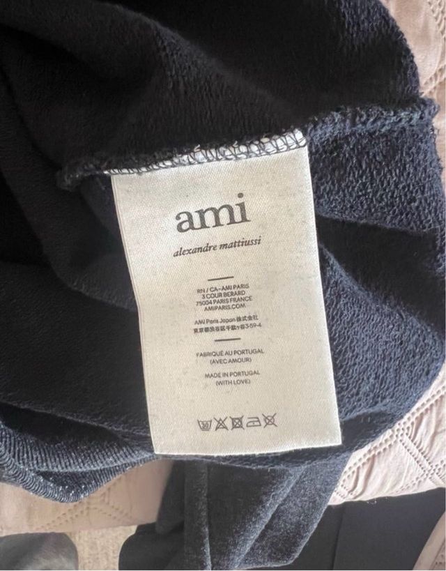 Sudadera Ami Paris Gris Logo Corazón