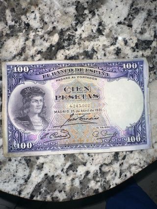 Billete 100 Pesetas Banco de España 1931