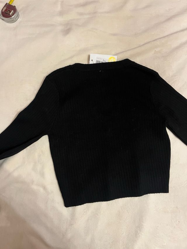 Maglione nero con cuore strass TU