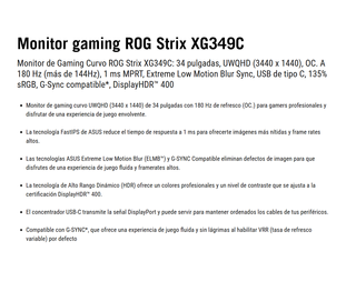 Monitor ASUS ROG STRIX XG349C Curvo