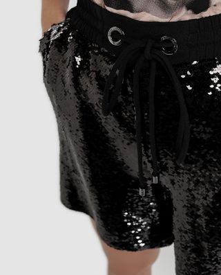 Shorts Emporio Armani lentejuelas negro