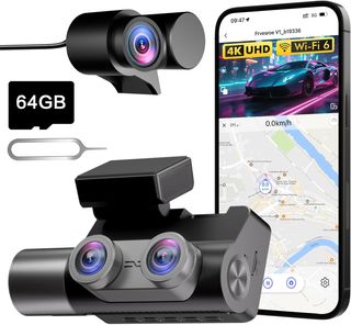 Frvesroe Dashcam 3 Canales 4K Wi-Fi GPS