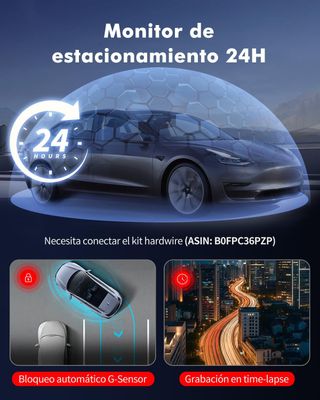 Frvesroe Dashcam 3 Canales 4K Wi-Fi GPS
